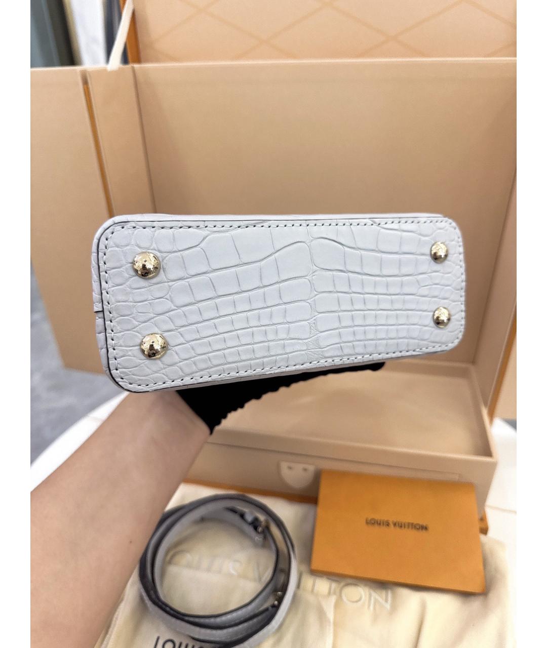 LOUIS VUITTON Серая сумка с короткими ручками из экзотической кожи, фото 5