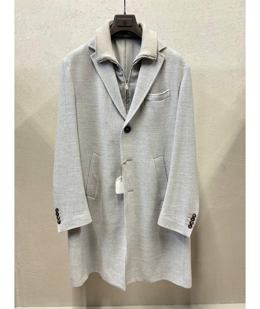 ELEVENTY Серое шерстяное пальто, фото 5