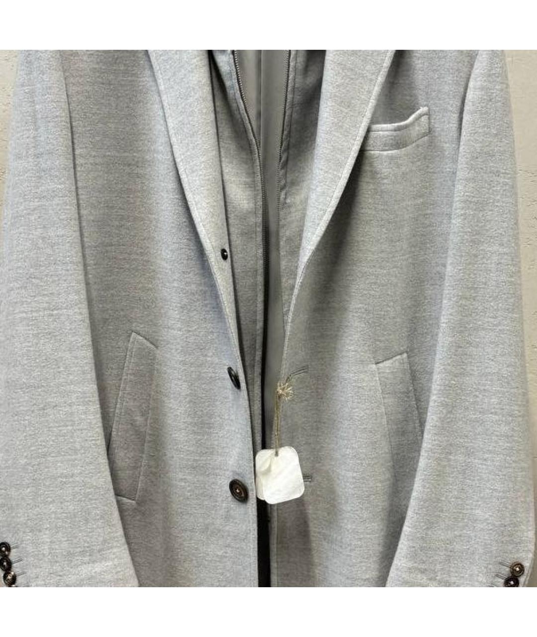 ELEVENTY Серое шерстяное пальто, фото 4