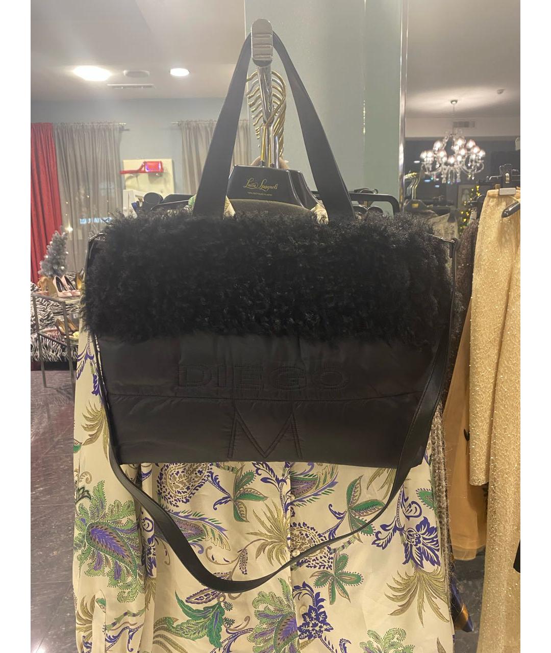 DIEGO M Черная сумка с короткими ручками, фото 7