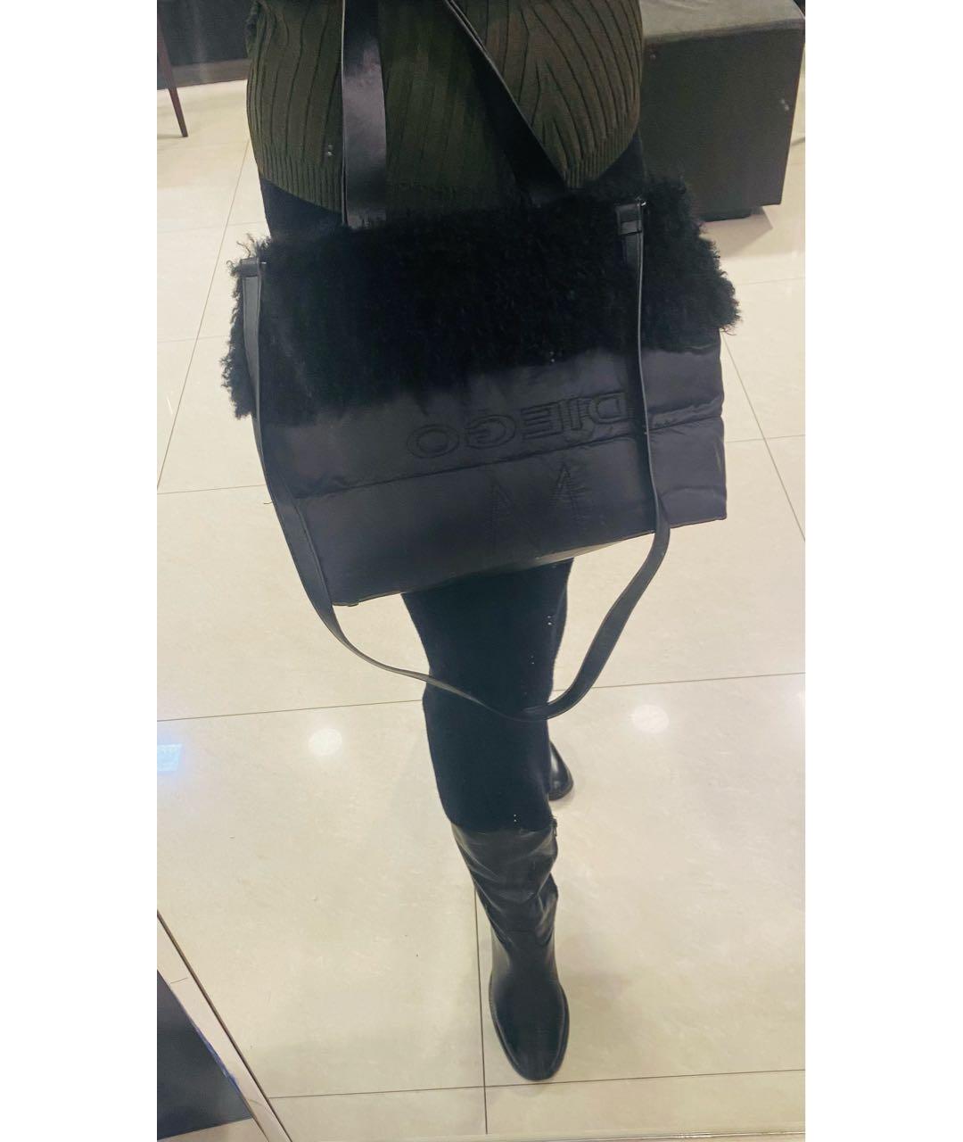 DIEGO M Черная сумка с короткими ручками, фото 5