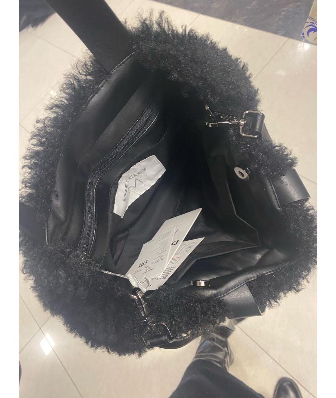 DIEGO M Черная сумка с короткими ручками, фото 3