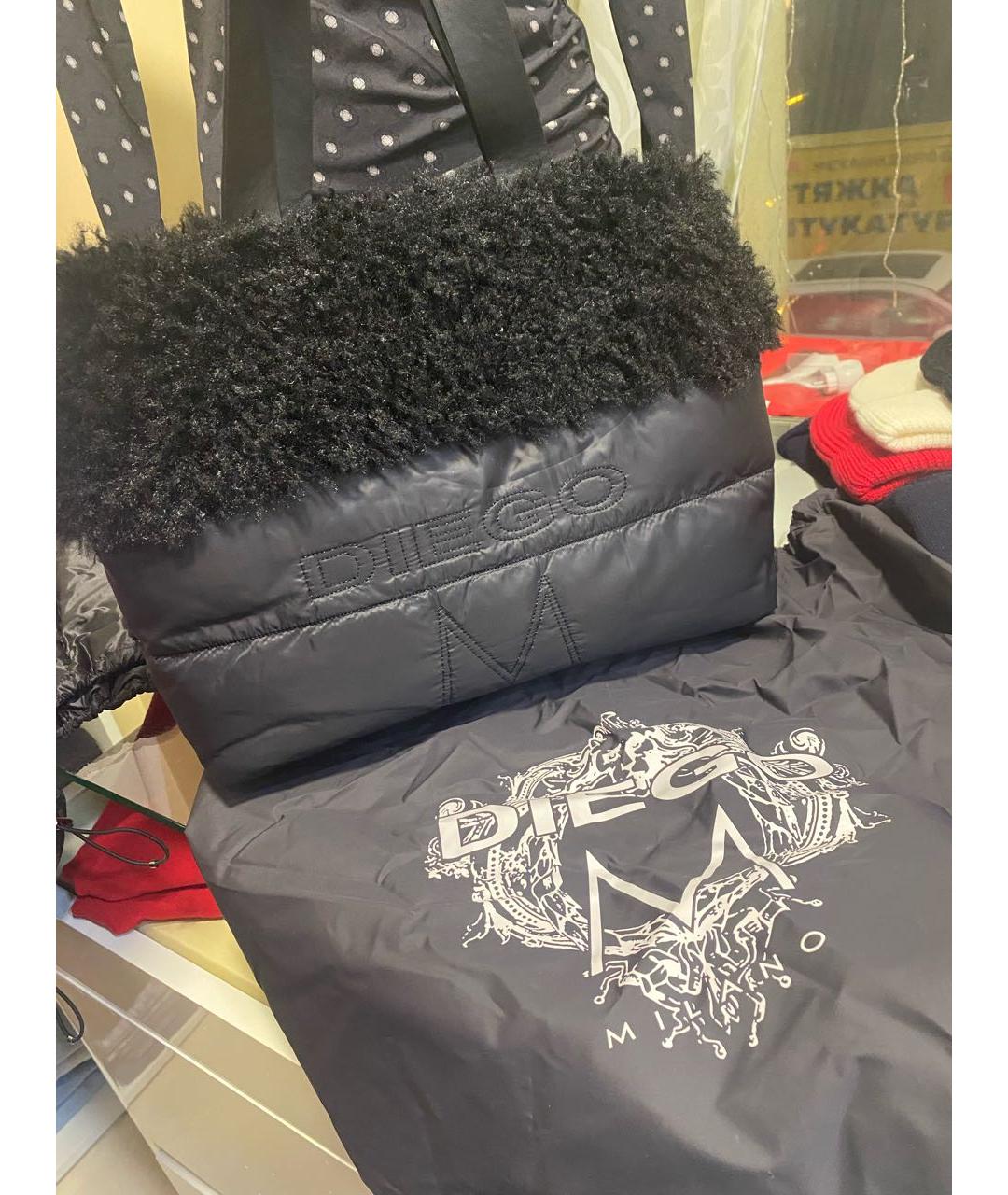 DIEGO M Черная сумка с короткими ручками, фото 4