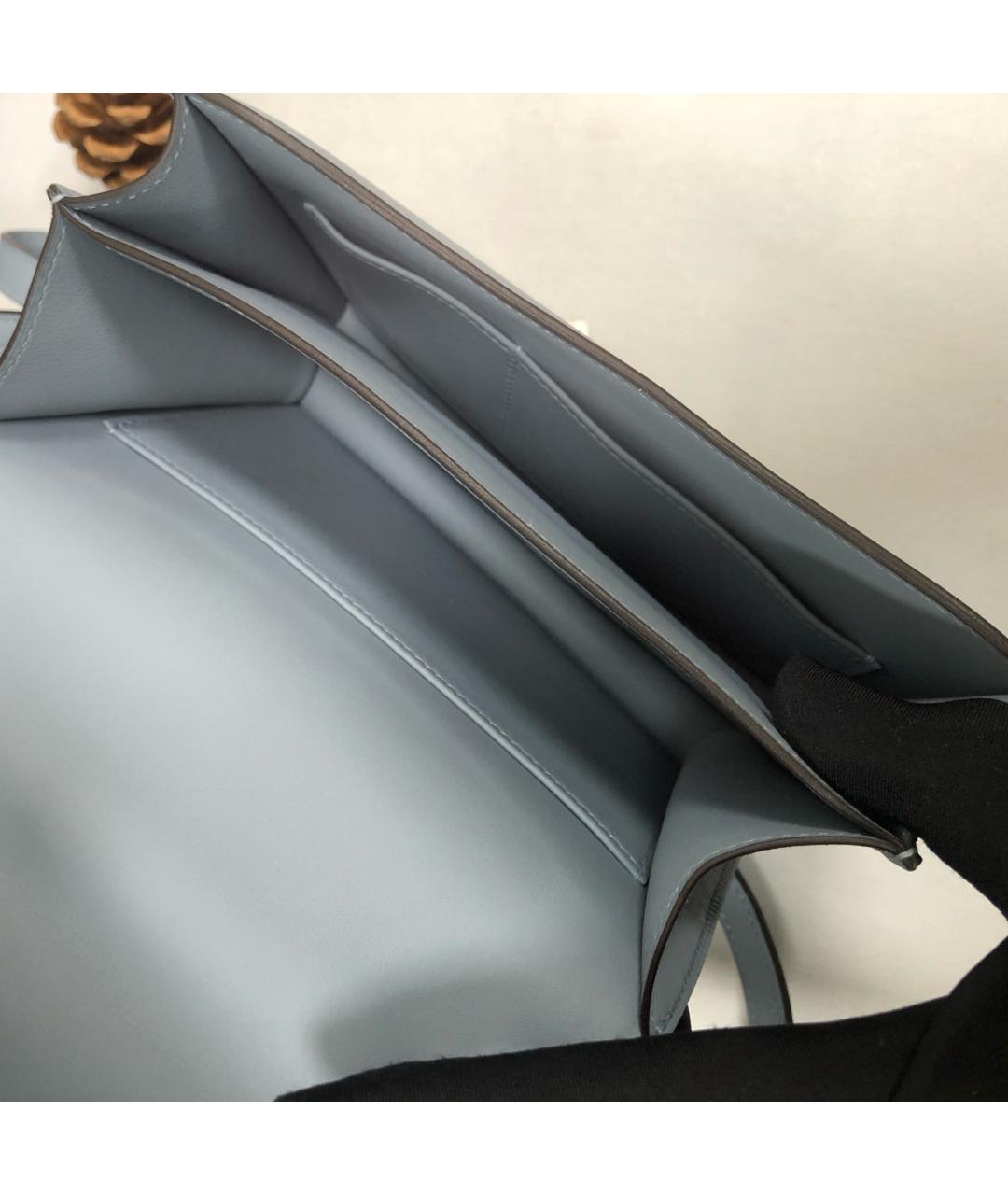 HERMES Голубая кожаная сумка через плечо, фото 7