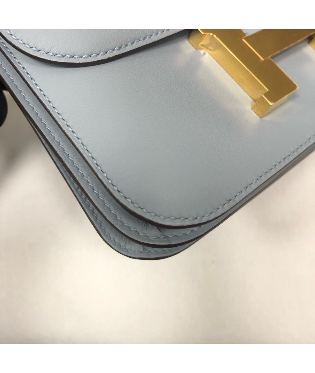 HERMES Голубая кожаная сумка через плечо, фото 9