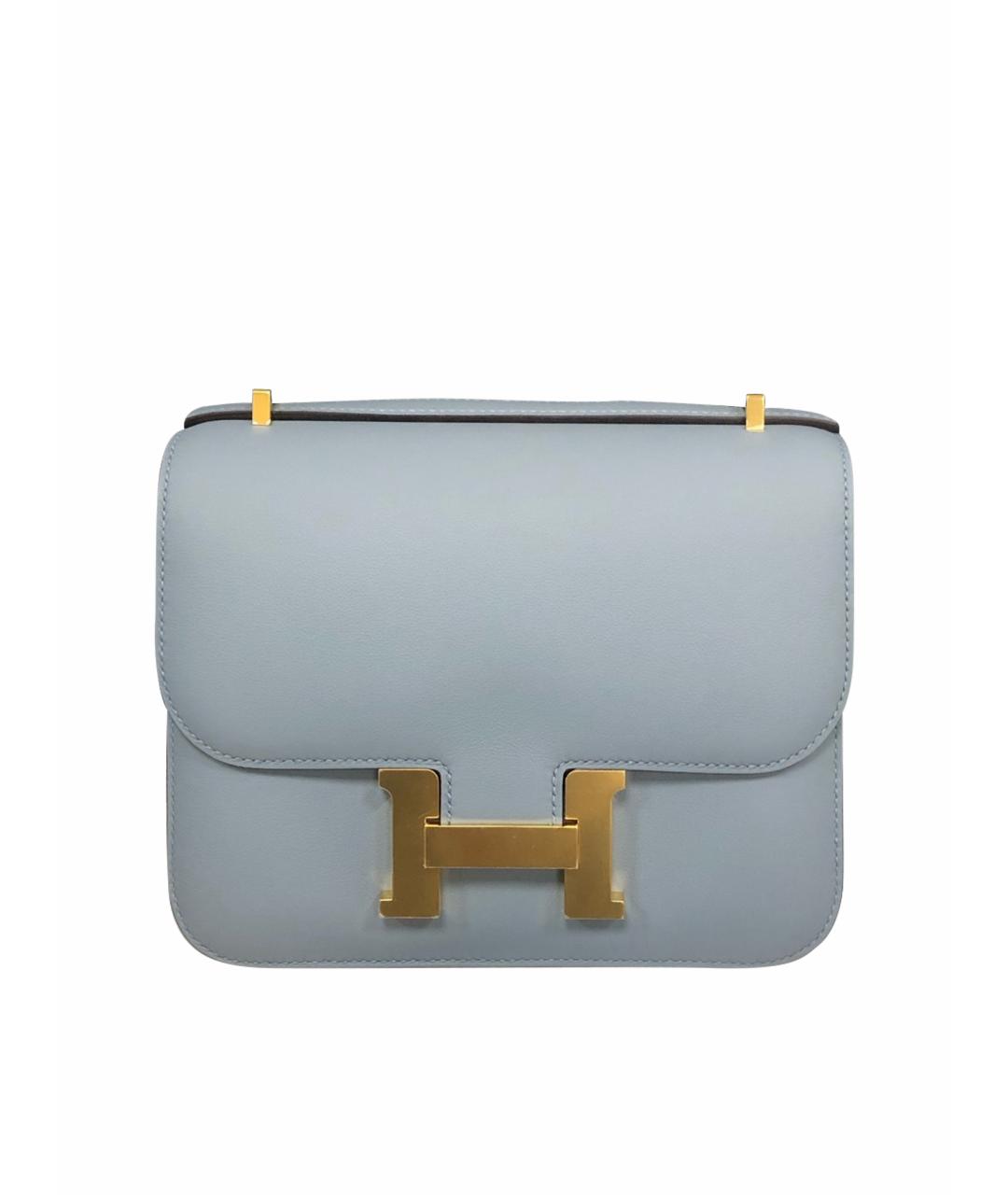 HERMES Голубая кожаная сумка через плечо, фото 10