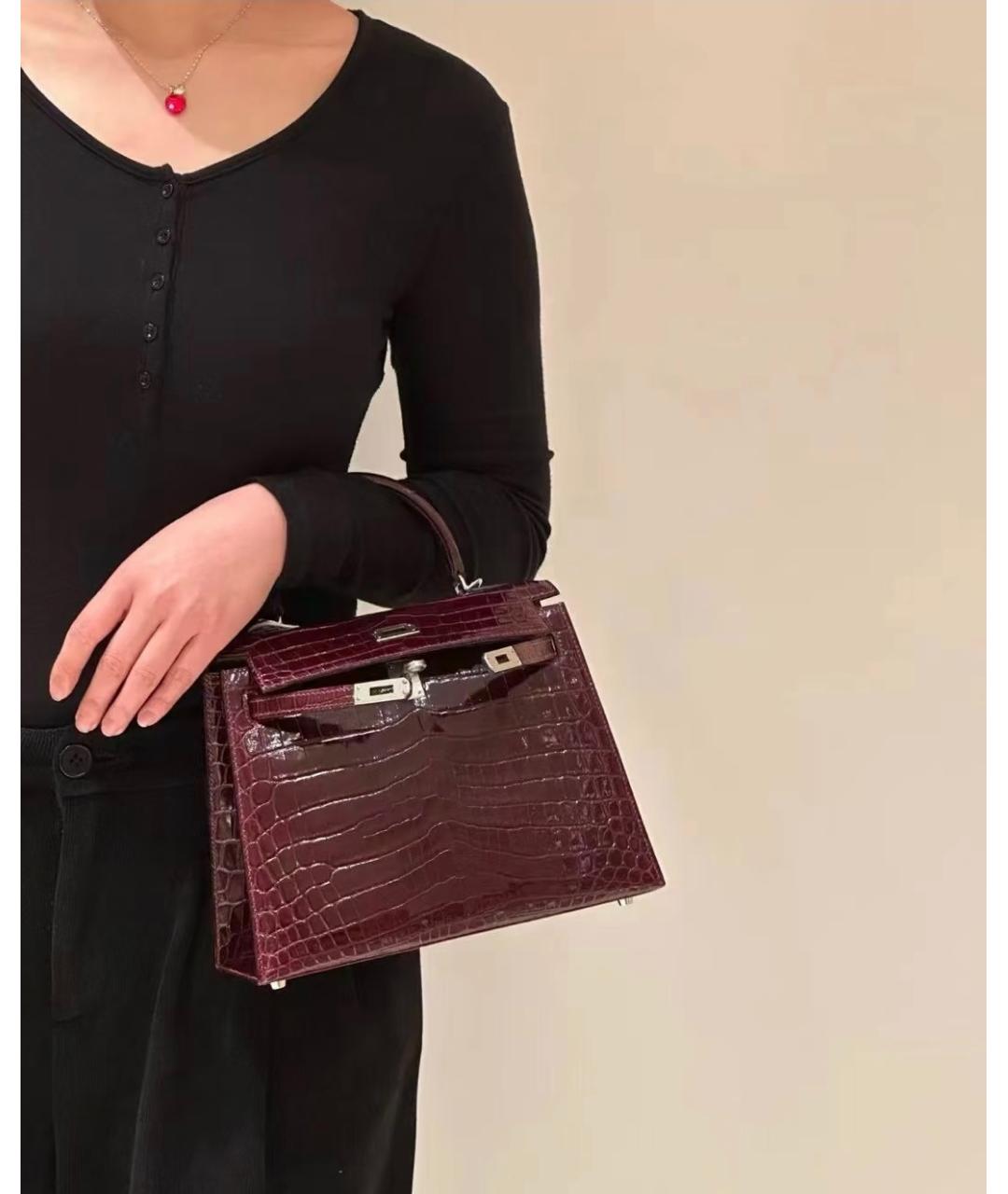 HERMES Красная сумка тоут из лакированной кожи, фото 7