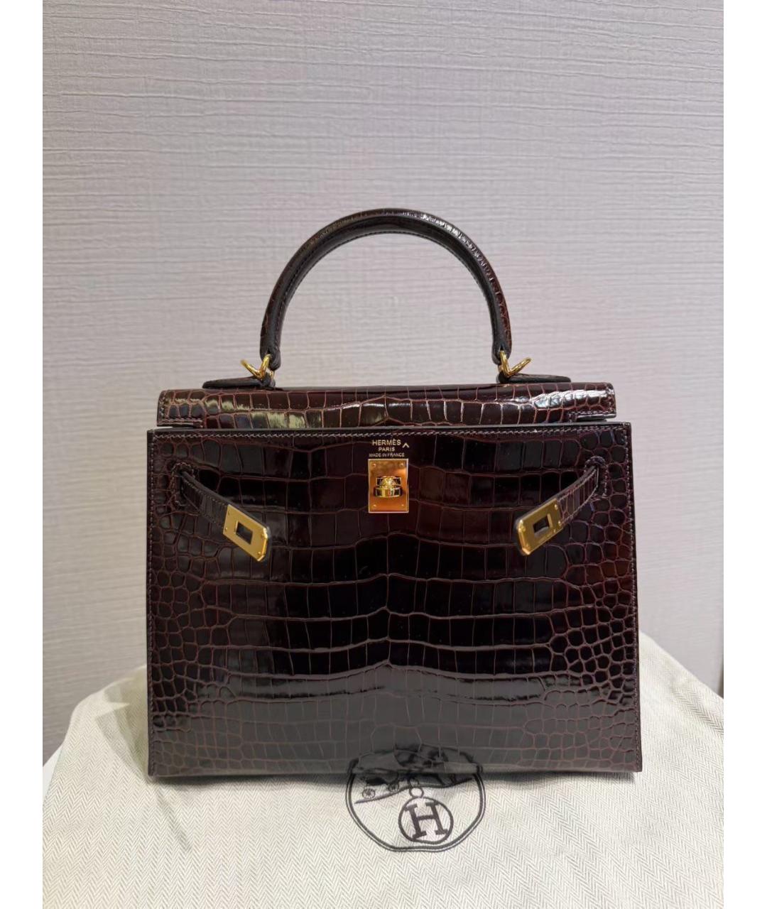 HERMES Красная сумка тоут из лакированной кожи, фото 2