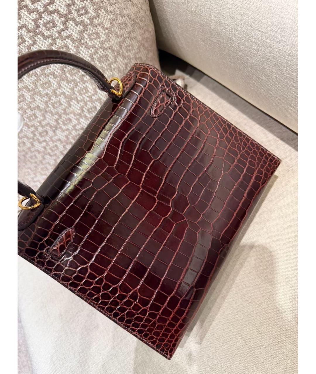 HERMES Красная сумка тоут из лакированной кожи, фото 3