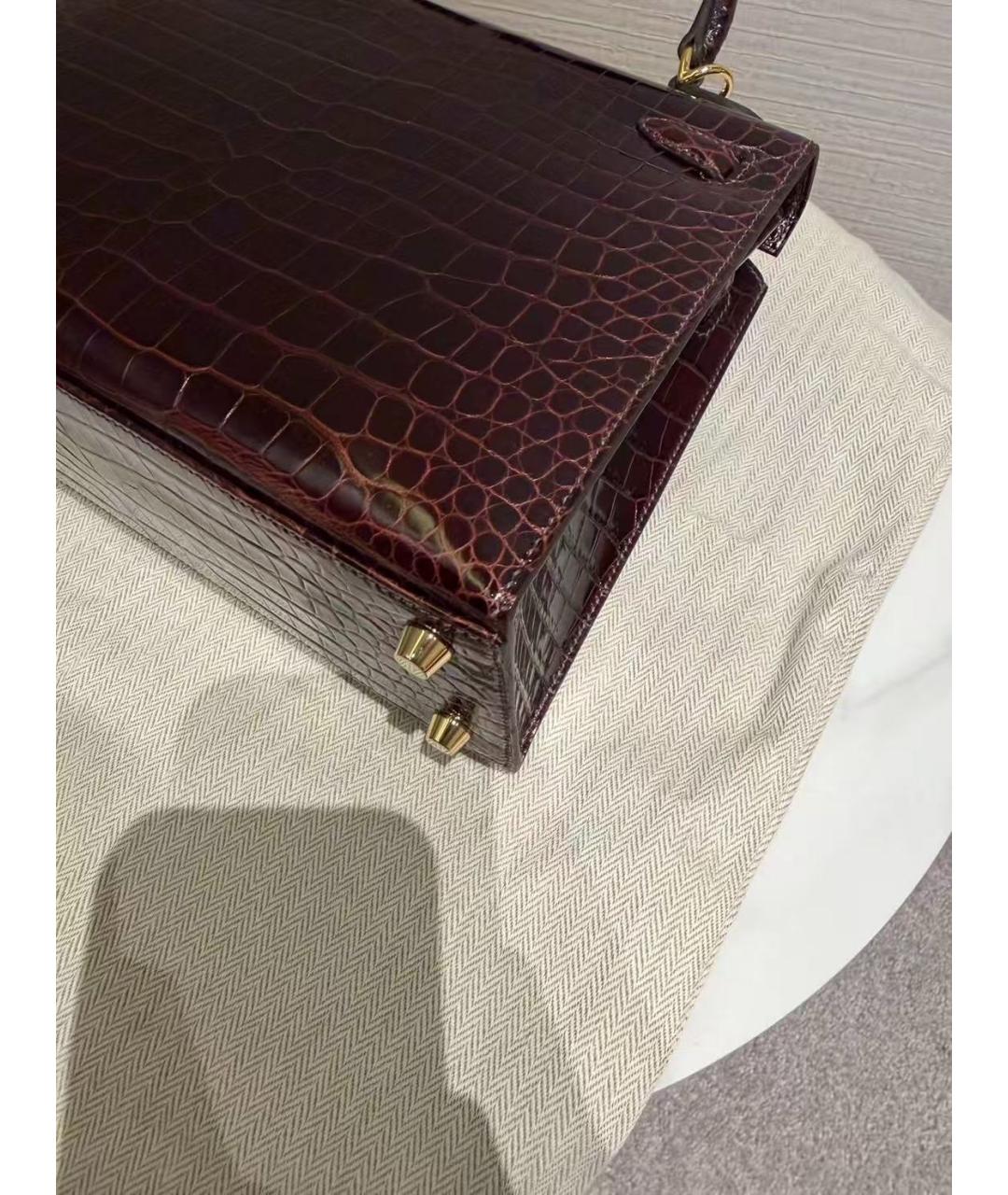 HERMES Красная сумка тоут из лакированной кожи, фото 4