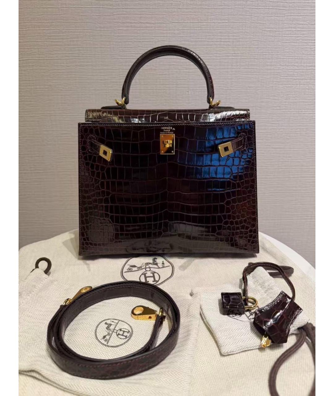 HERMES Красная сумка тоут из лакированной кожи, фото 8