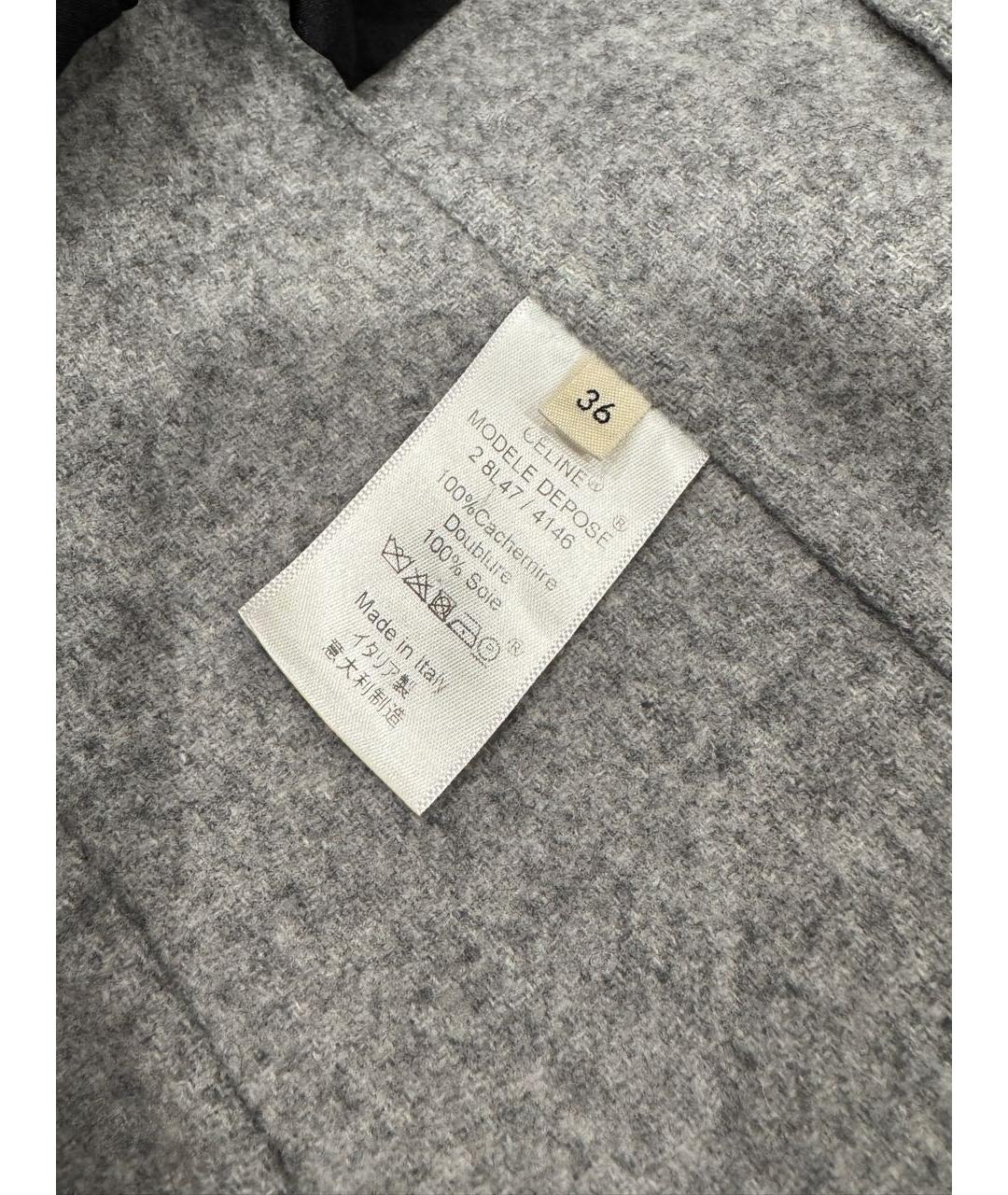 CELINE Серое кашемировое пальто, фото 6