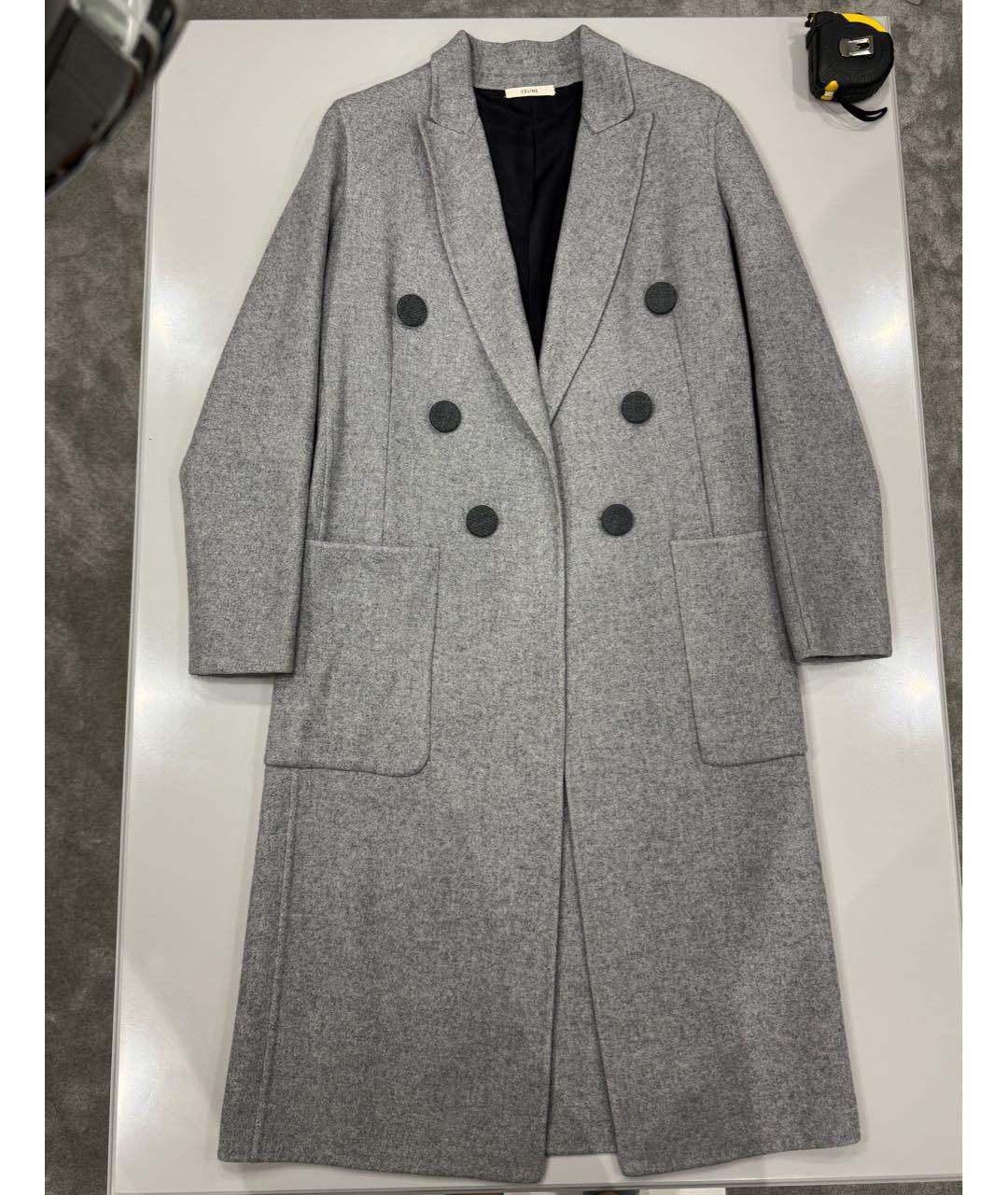 CELINE Серое кашемировое пальто, фото 7