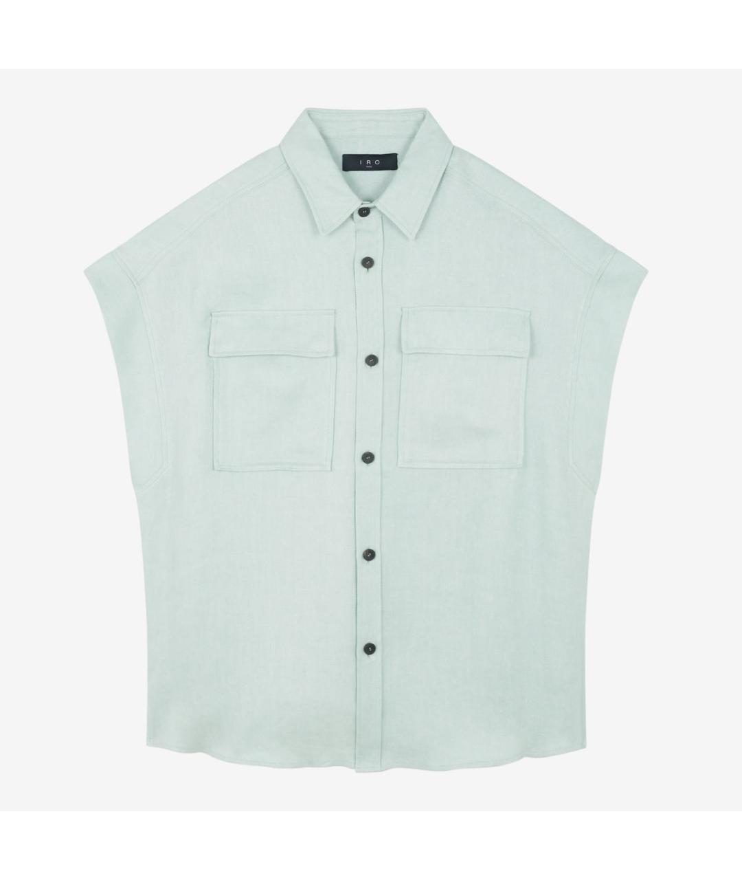 IRO Голубая льняная кэжуал рубашка, фото 6
