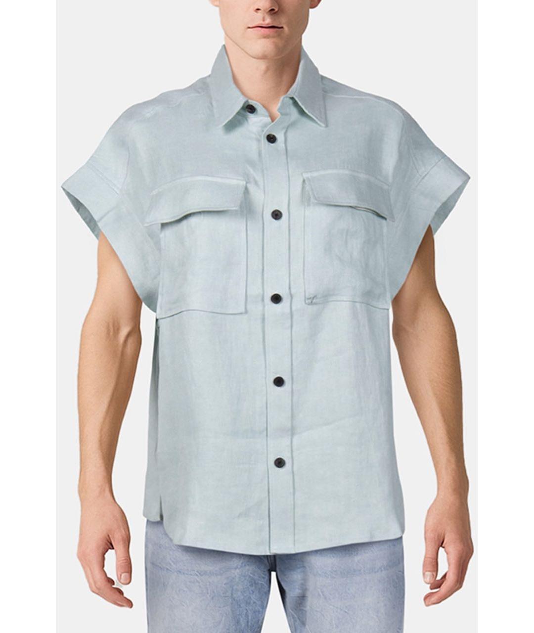 IRO Голубая льняная кэжуал рубашка, фото 5