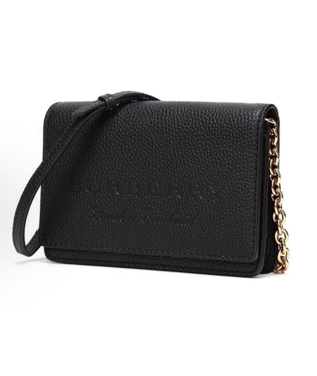 BURBERRY Черная кожаная сумка через плечо, фото 2