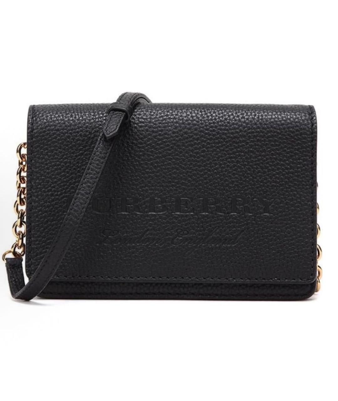 BURBERRY Черная кожаная сумка через плечо, фото 6