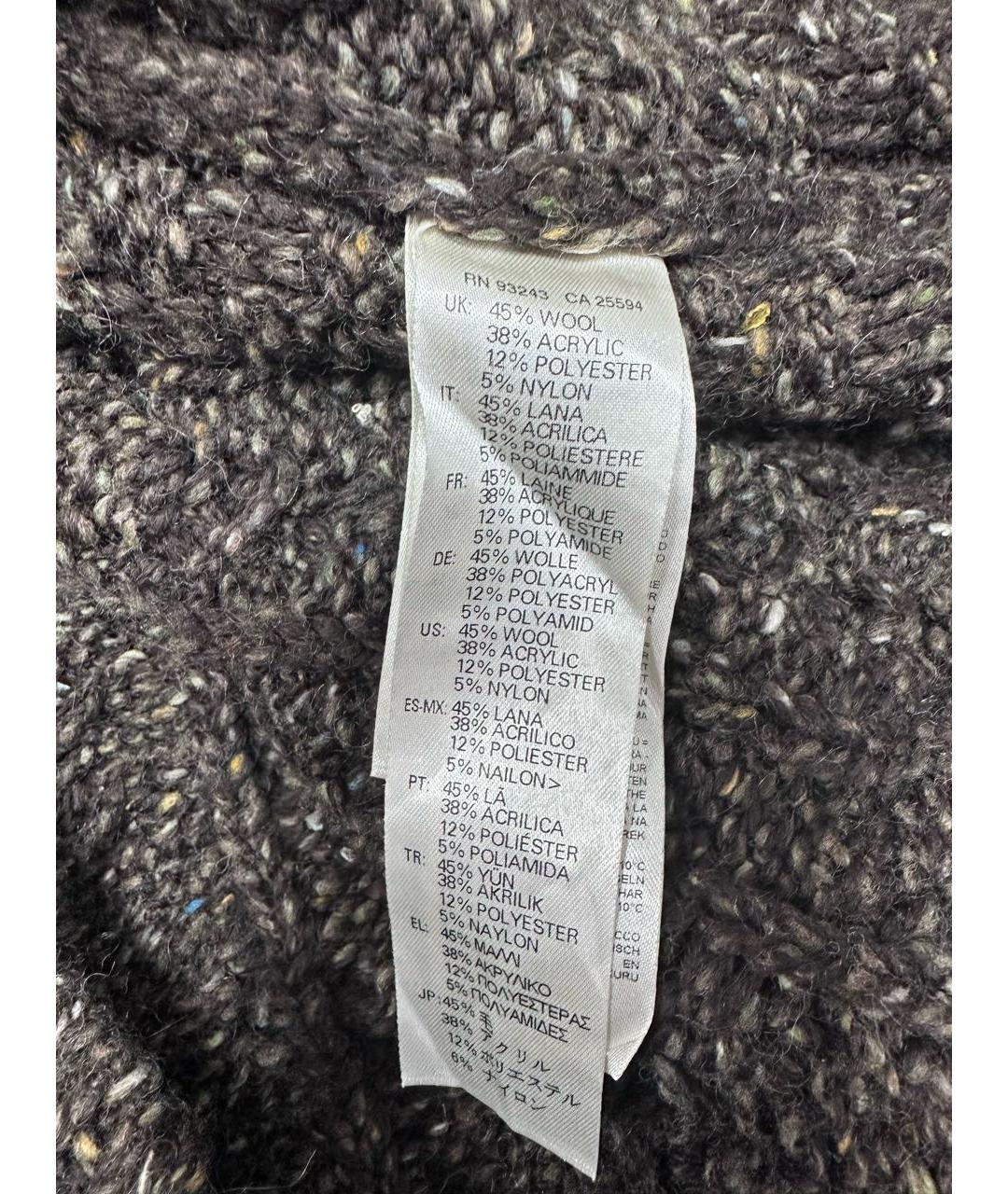 DIESEL Коричневый шерстяной джемпер / свитер, фото 7