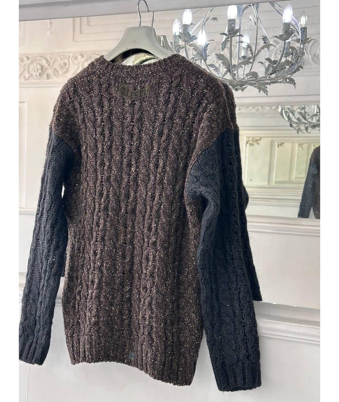 DIESEL Коричневый шерстяной джемпер / свитер, фото 2