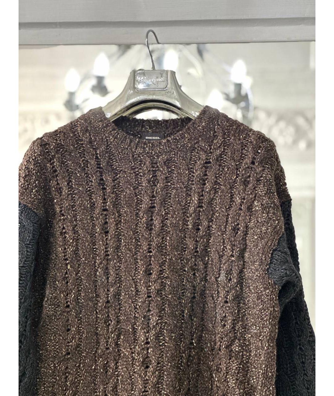 DIESEL Коричневый шерстяной джемпер / свитер, фото 3
