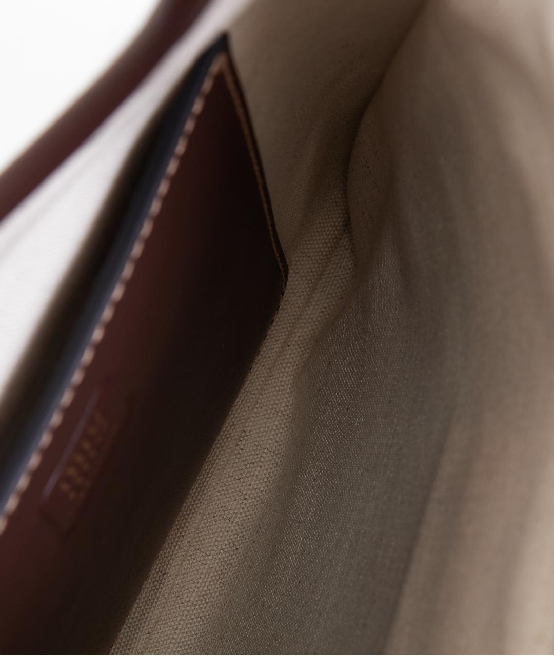 MIU MIU Коричневая кожаная сумка с короткими ручками, фото 5