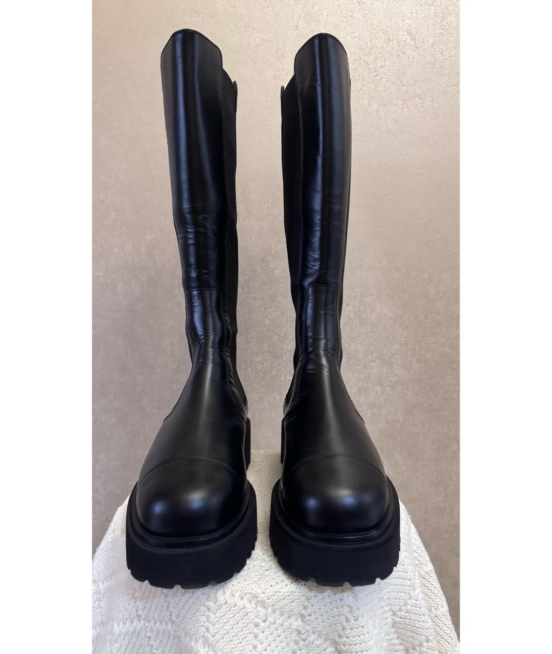 CHANEL Черные кожаные сапоги, фото 2
