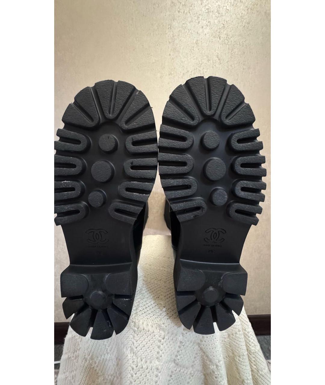 CHANEL Черные кожаные сапоги, фото 5