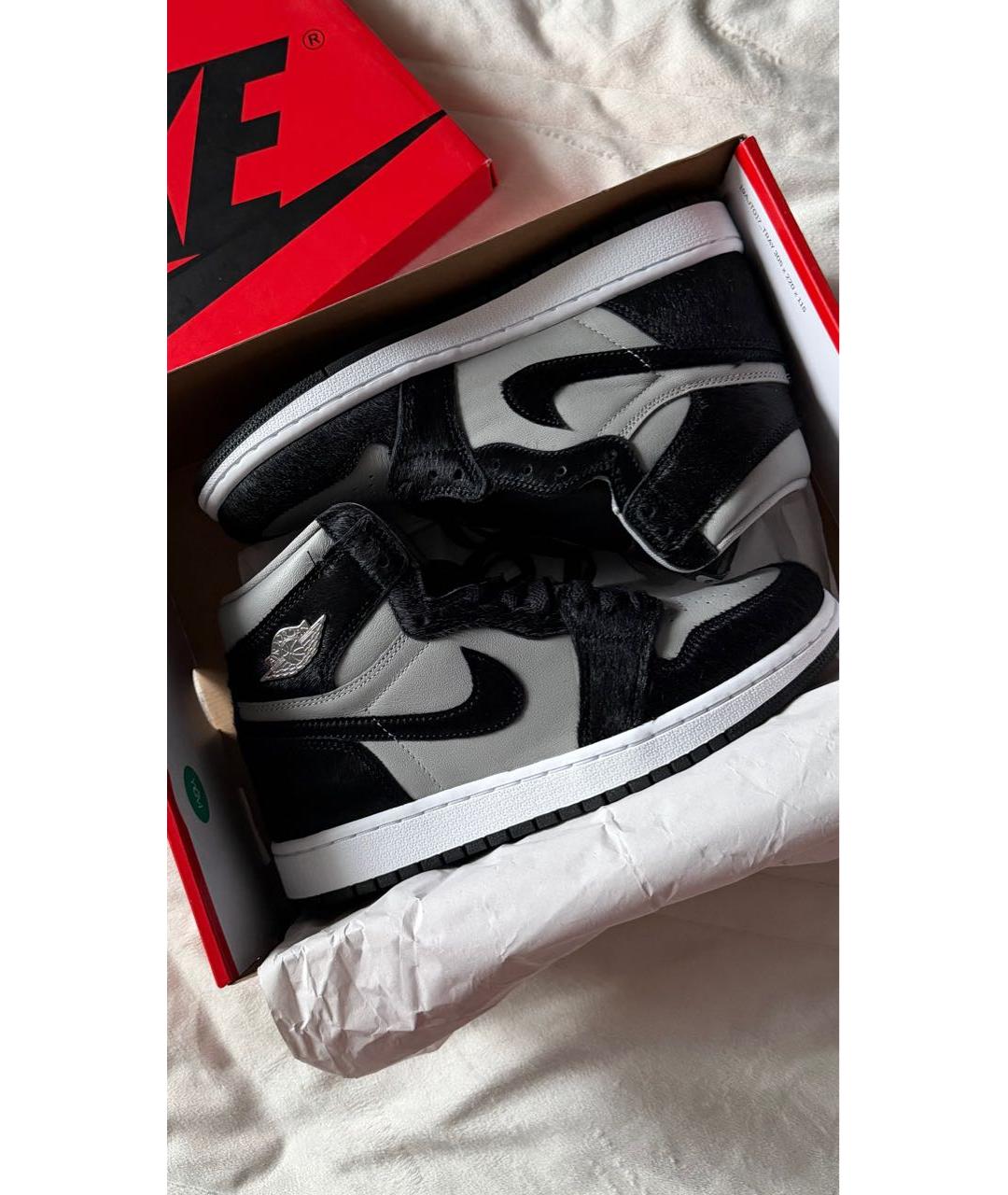 JORDAN Черные кожаные кеды, фото 2