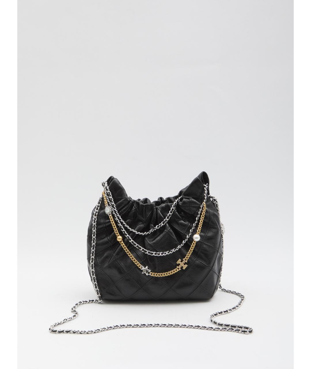 TORY BURCH Черная кожаная сумка через плечо, фото 5