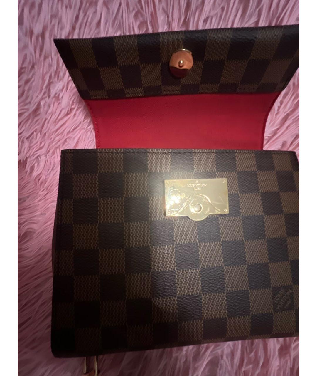 LOUIS VUITTON Коричневая кожаная сумка с короткими ручками, фото 4