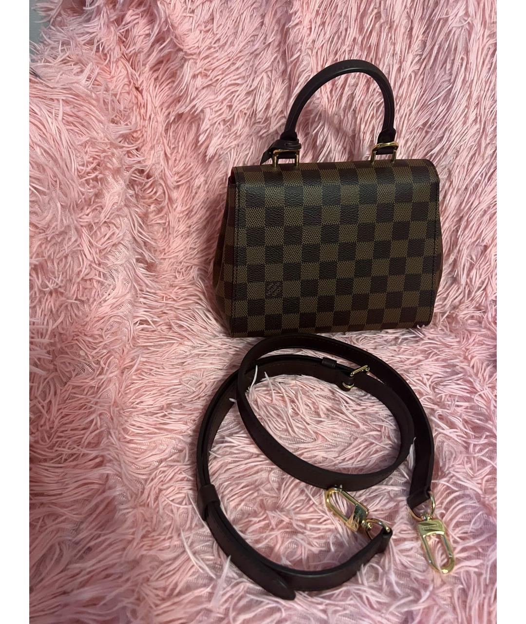 LOUIS VUITTON Коричневая кожаная сумка с короткими ручками, фото 3