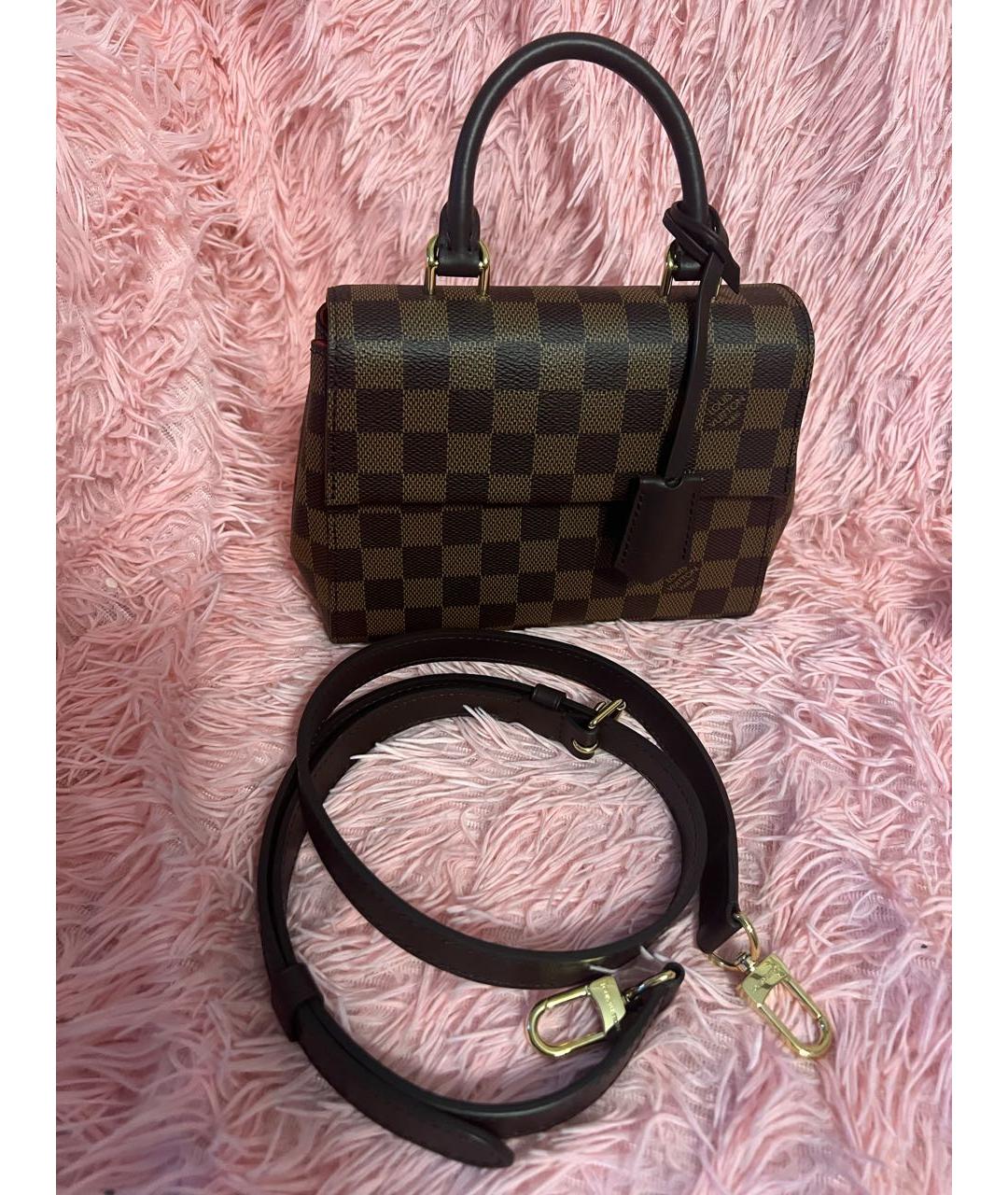 LOUIS VUITTON Коричневая кожаная сумка с короткими ручками, фото 5