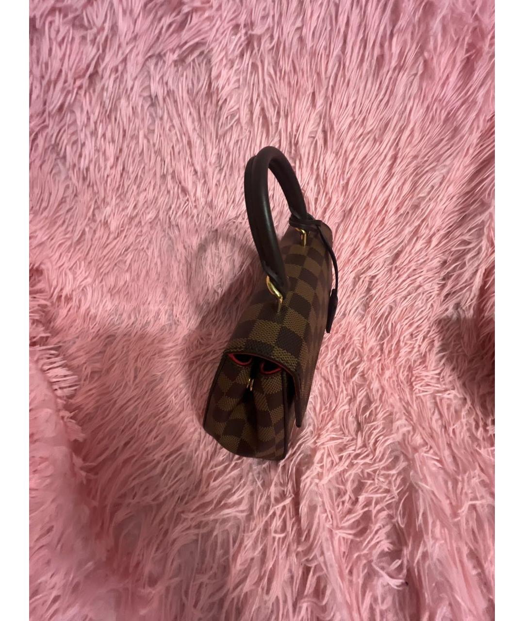 LOUIS VUITTON Коричневая кожаная сумка с короткими ручками, фото 2