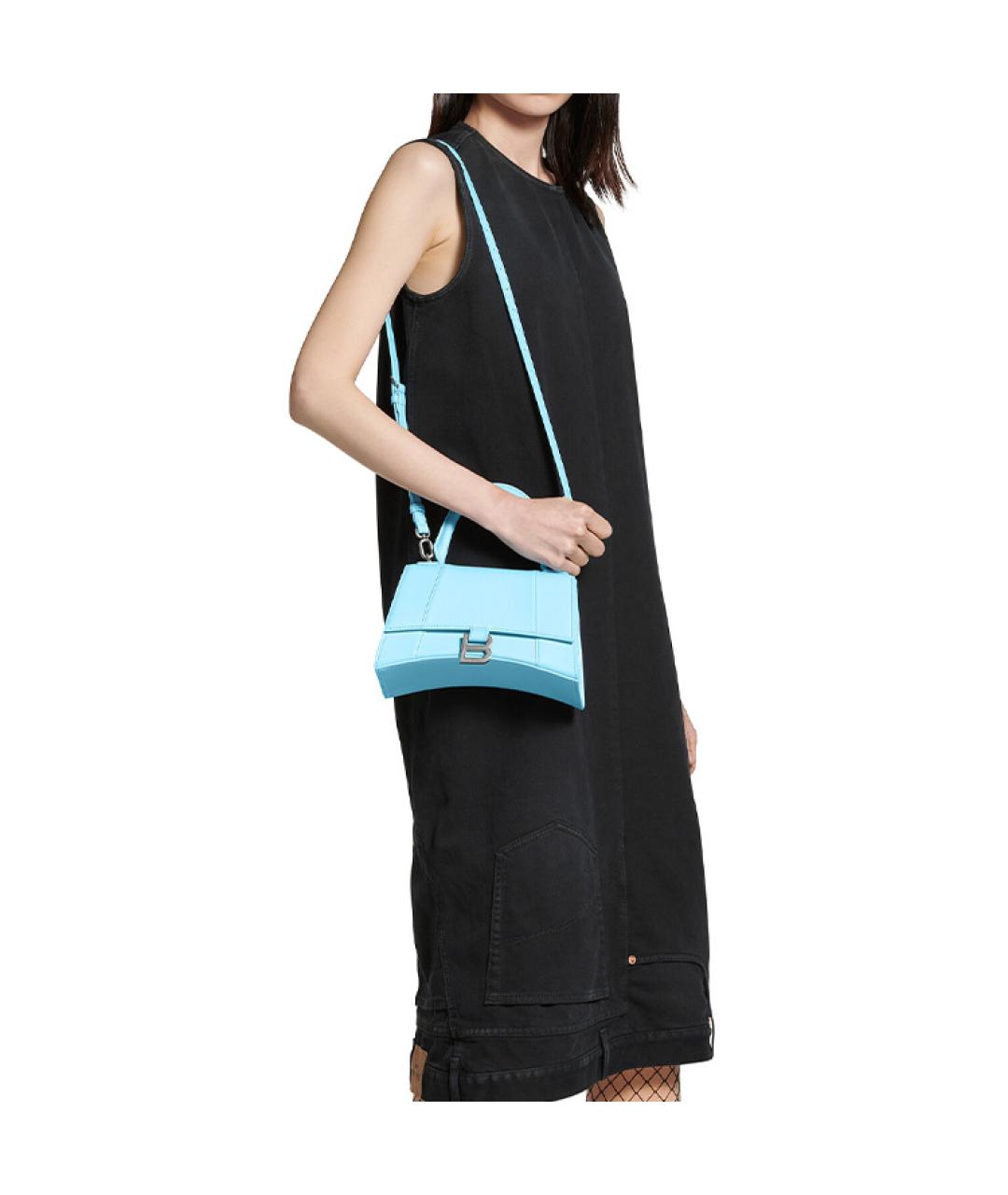 BALENCIAGA Голубая кожаная сумка через плечо, фото 8