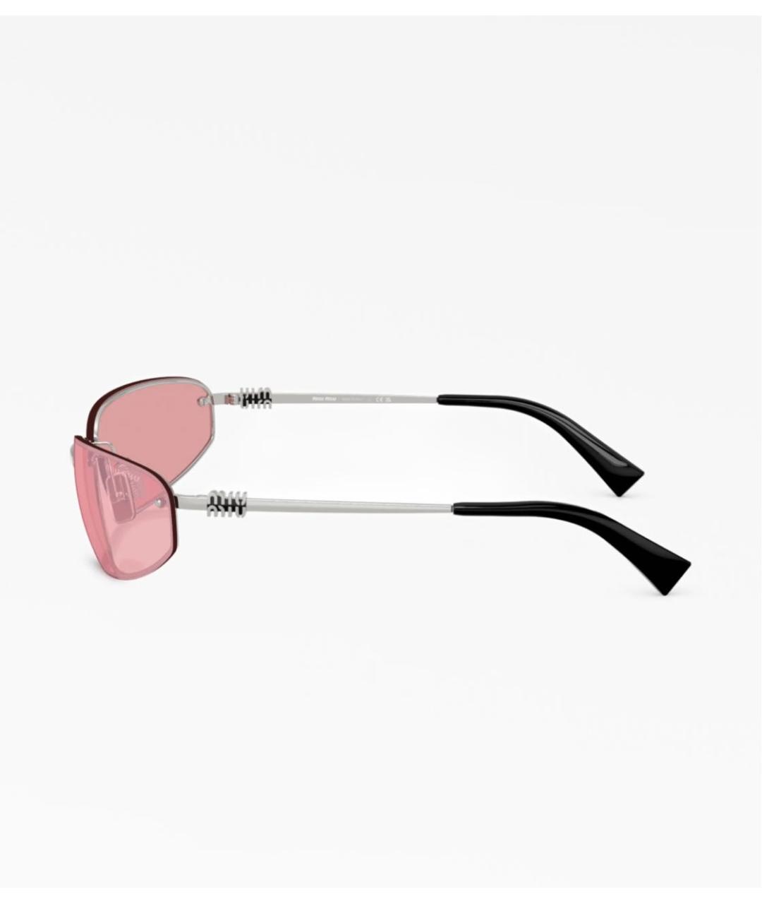 MIU MIU Розовые металлические солнцезащитные очки, фото 2