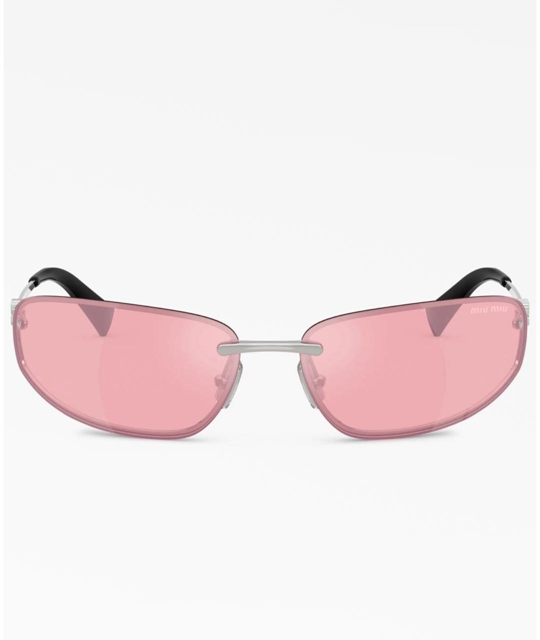 MIU MIU Розовые металлические солнцезащитные очки, фото 3