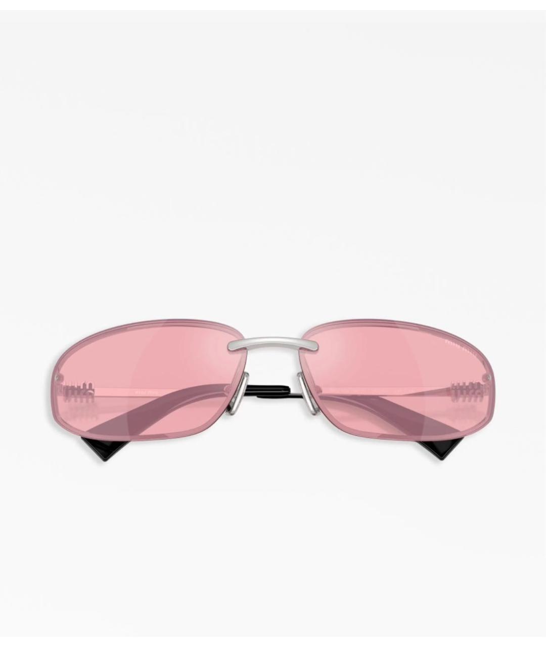 MIU MIU Розовые металлические солнцезащитные очки, фото 4