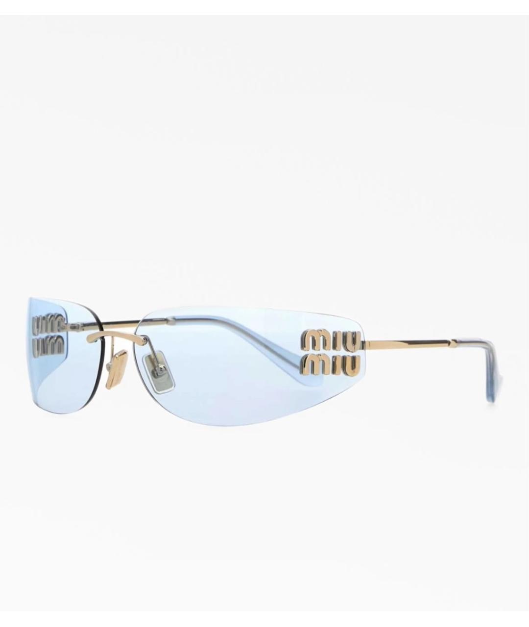 MIU MIU Голубые металлические солнцезащитные очки, фото 4