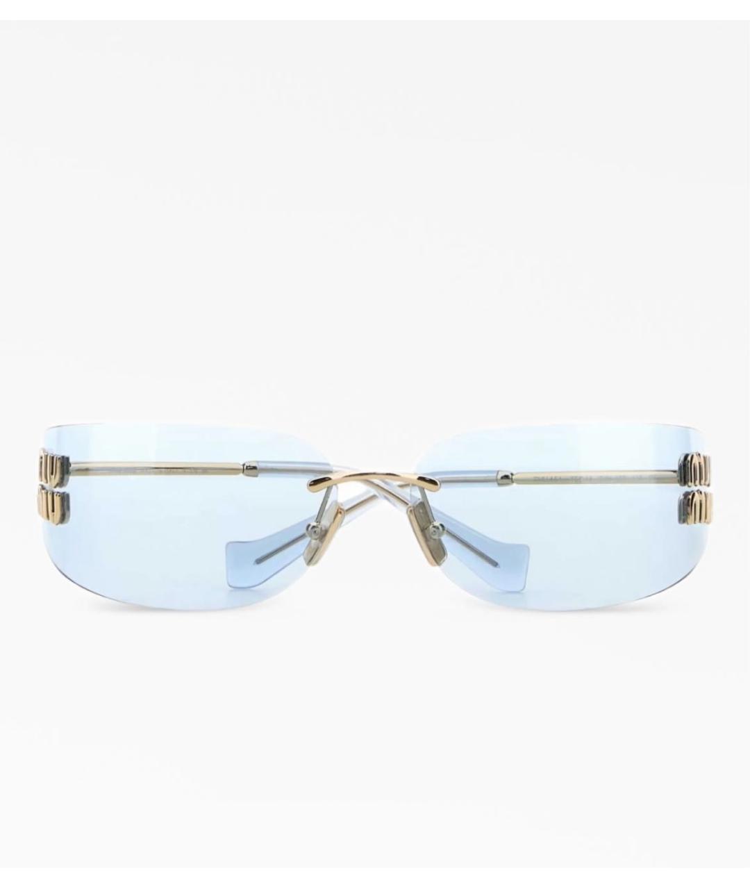MIU MIU Голубые металлические солнцезащитные очки, фото 2