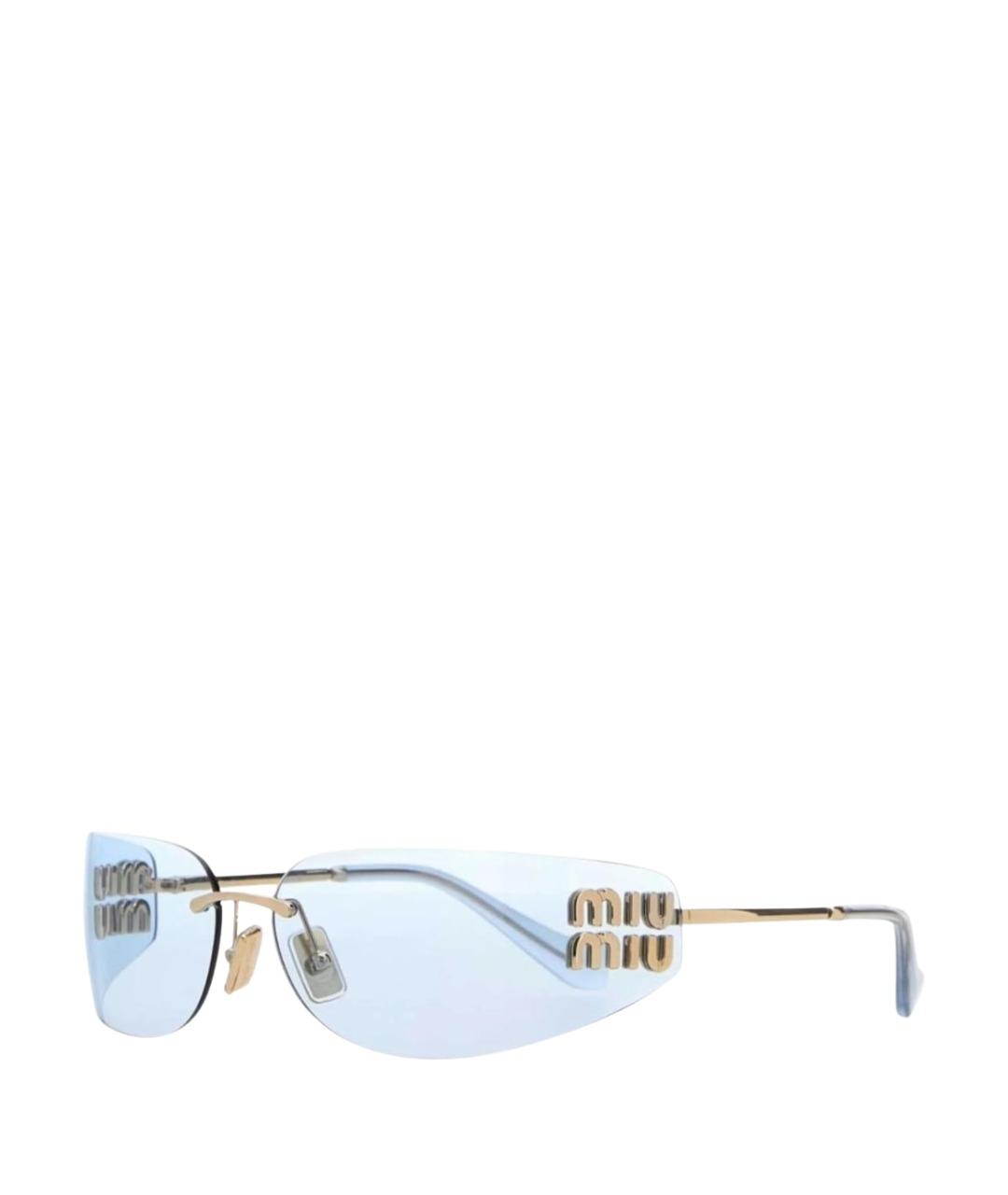MIU MIU Голубые металлические солнцезащитные очки, фото 1