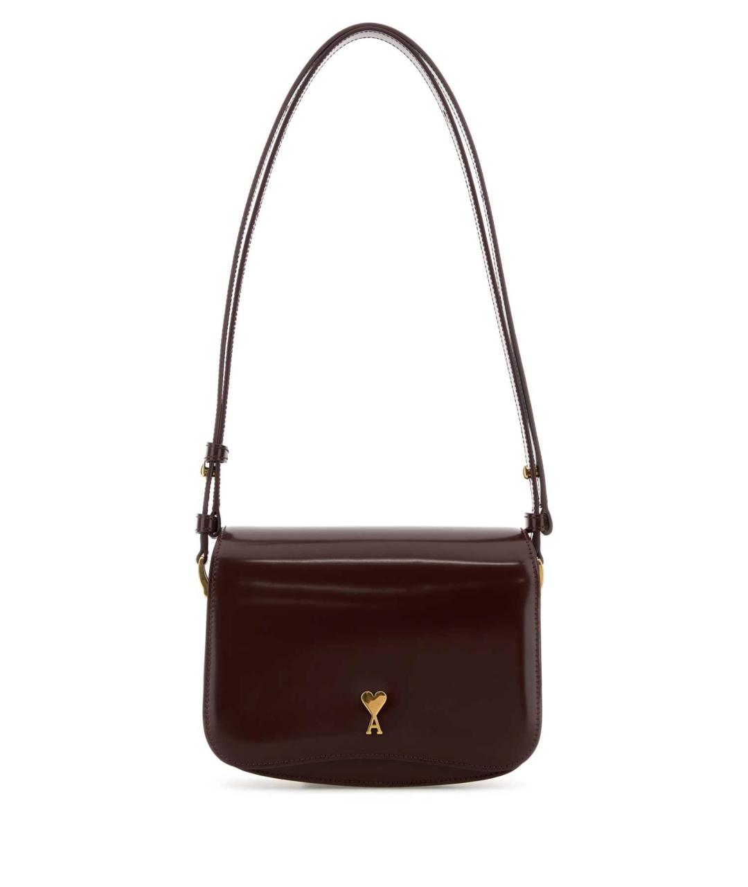 Ami Paris Коричневая кожаная сумка через плечо, фото 1