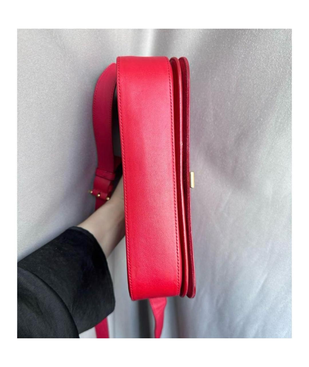 SAINT LAURENT Красная кожаная сумка через плечо, фото 2