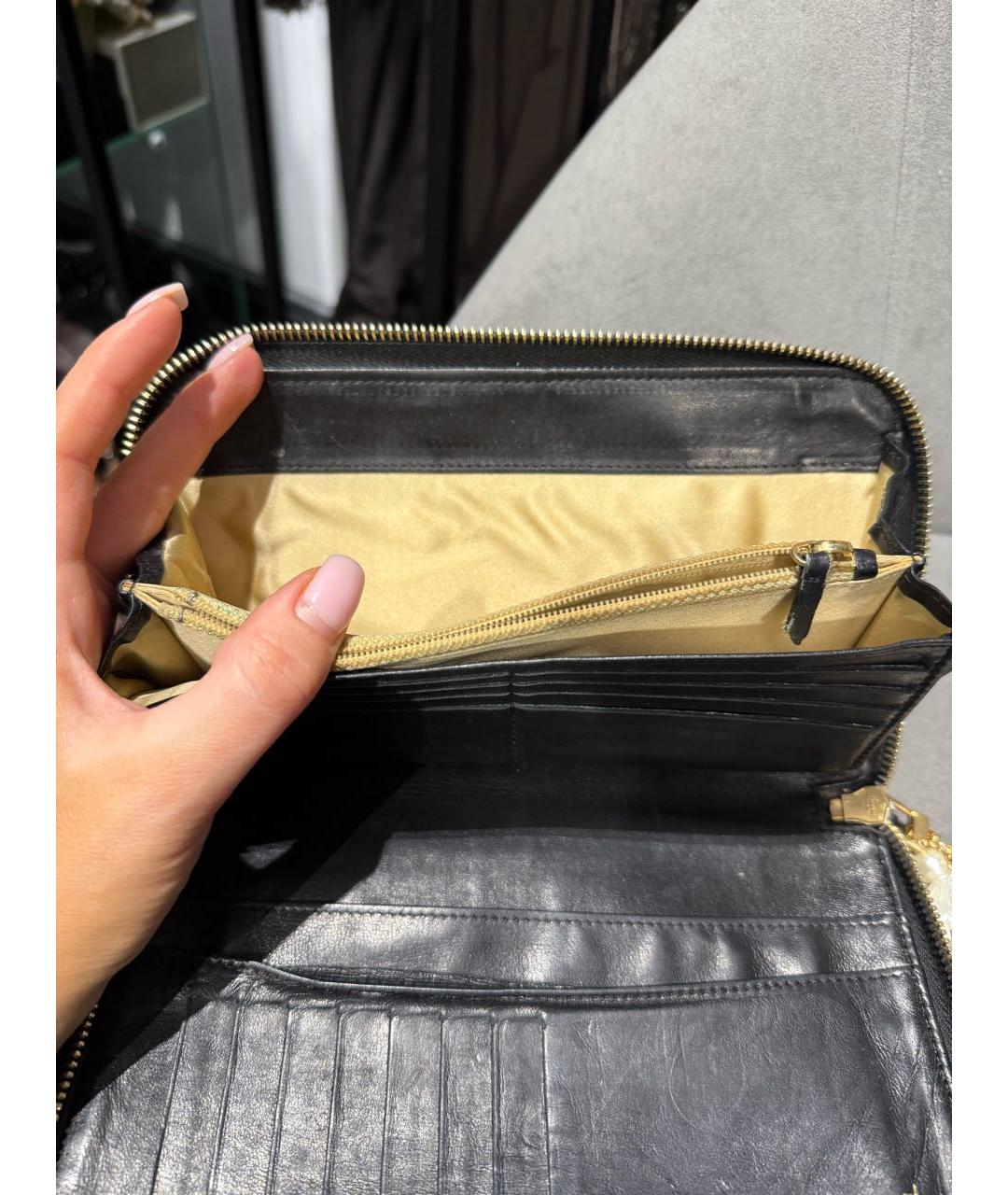 CHANEL Черный кожаный кошелек, фото 7