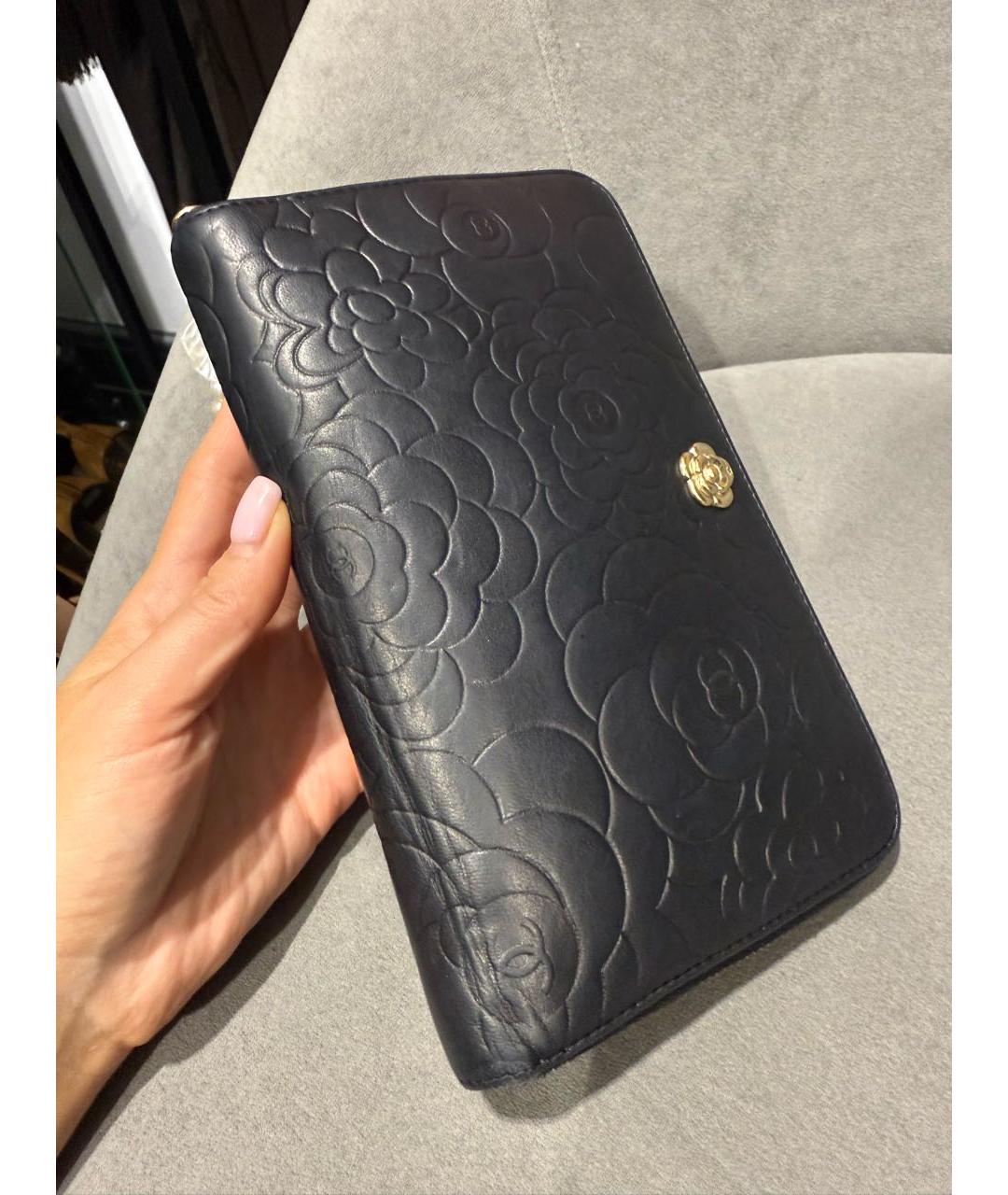 CHANEL Черный кожаный кошелек, фото 5