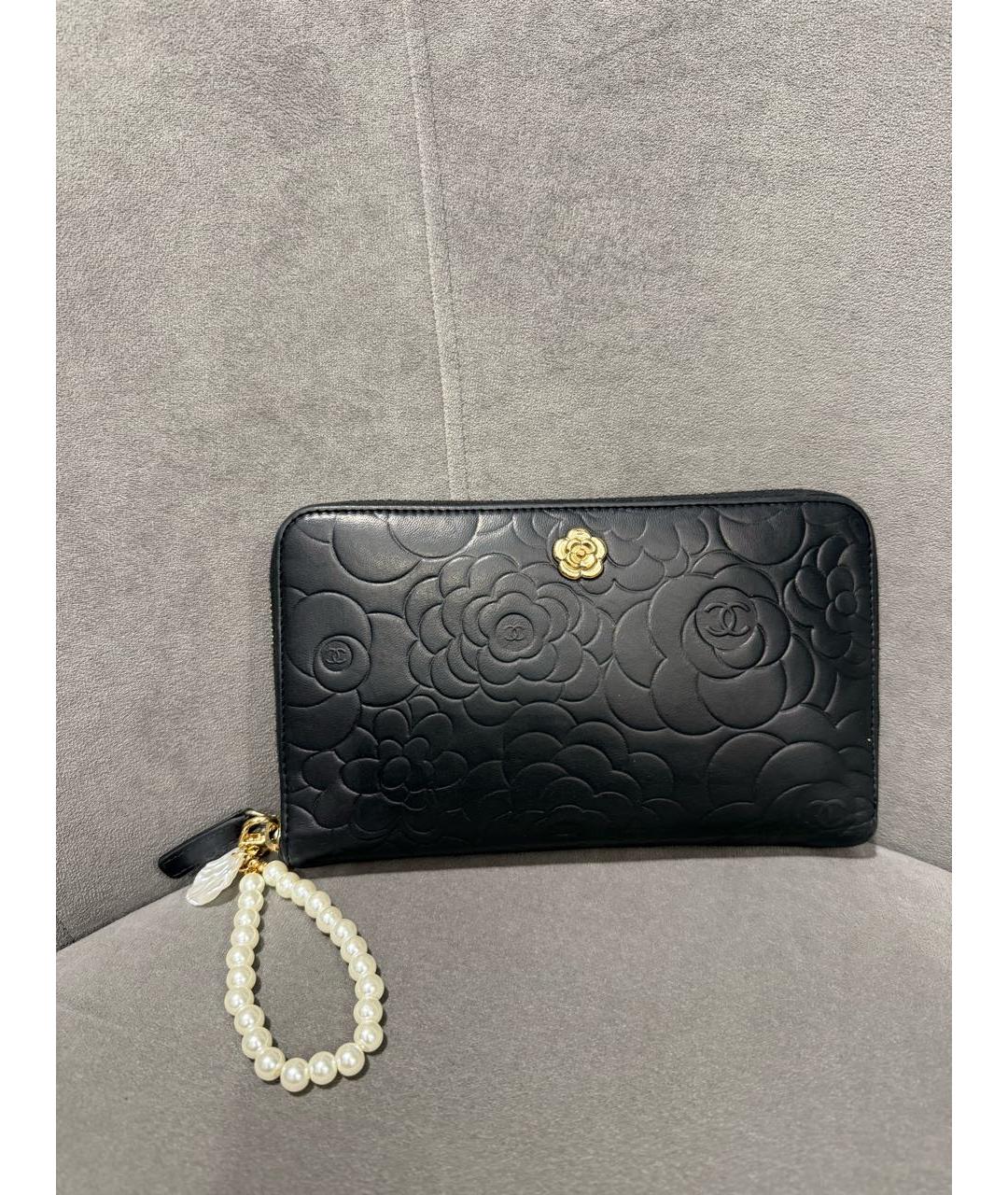 CHANEL Черный кожаный кошелек, фото 9