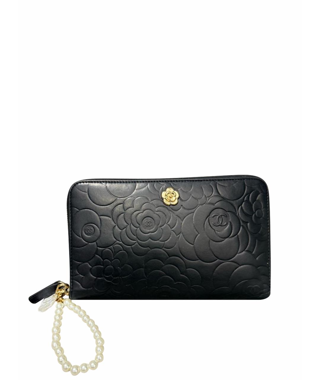 CHANEL Черный кожаный кошелек, фото 1