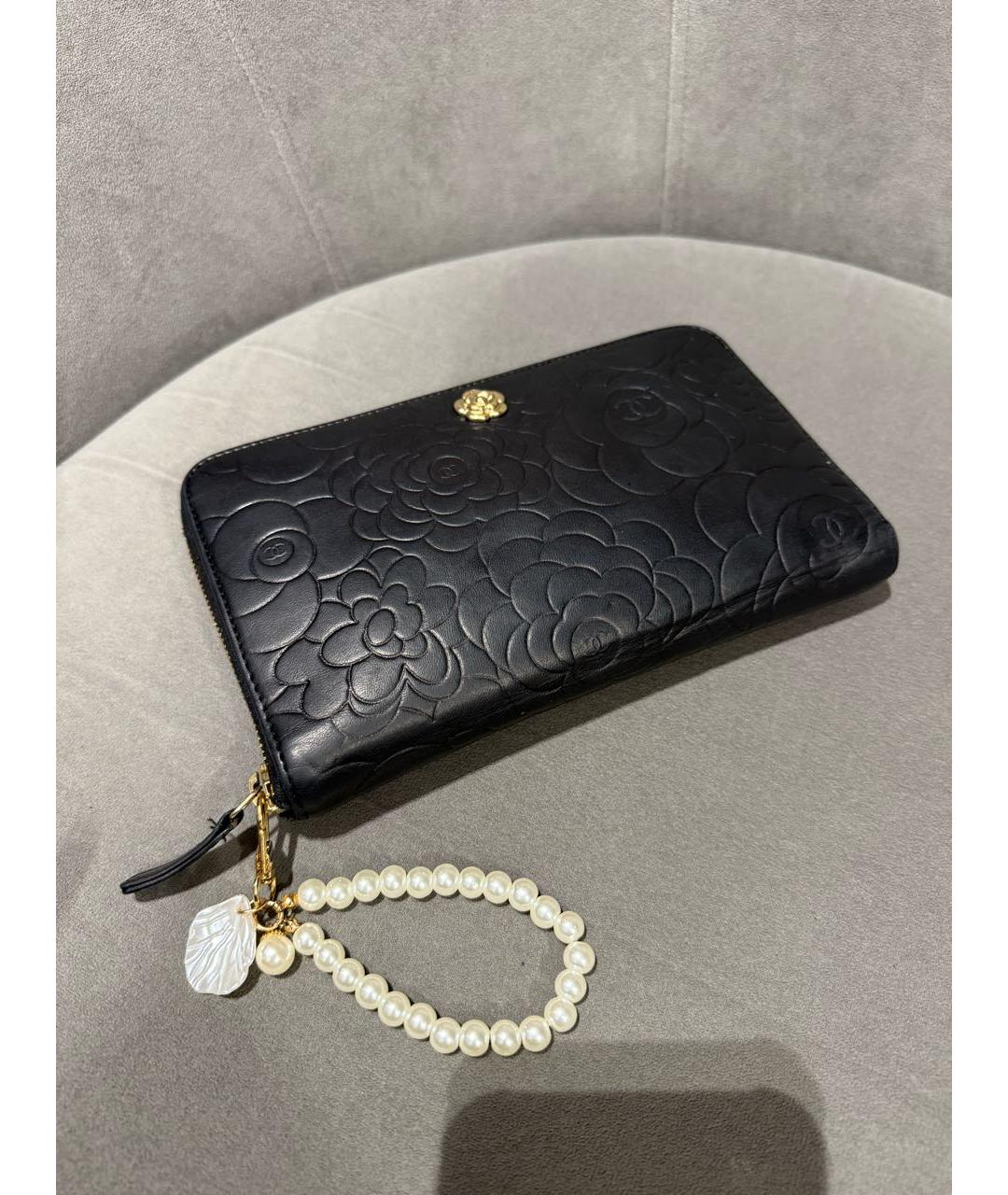 CHANEL Черный кожаный кошелек, фото 2