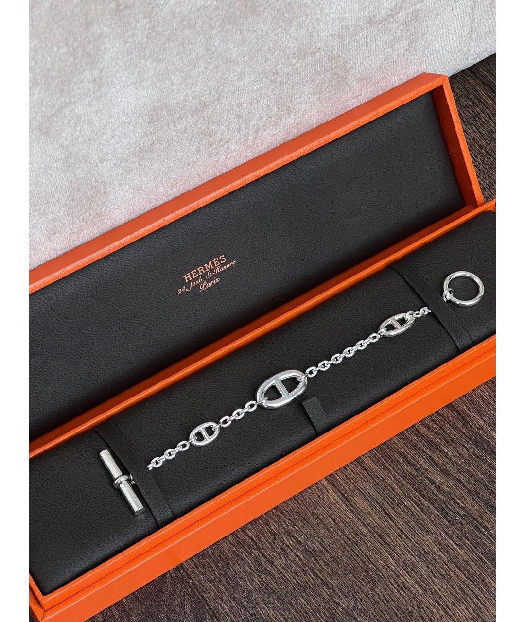 HERMES Серебрянный серебряный браслет, фото 3