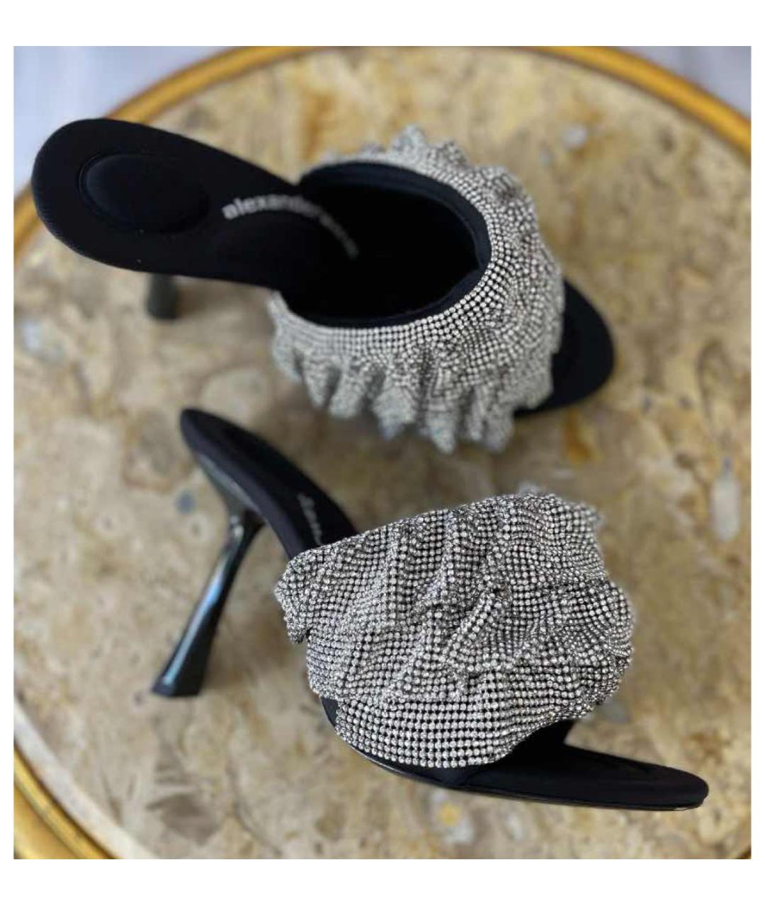 ALEXANDER WANG Черные текстильные босоножки, фото 6