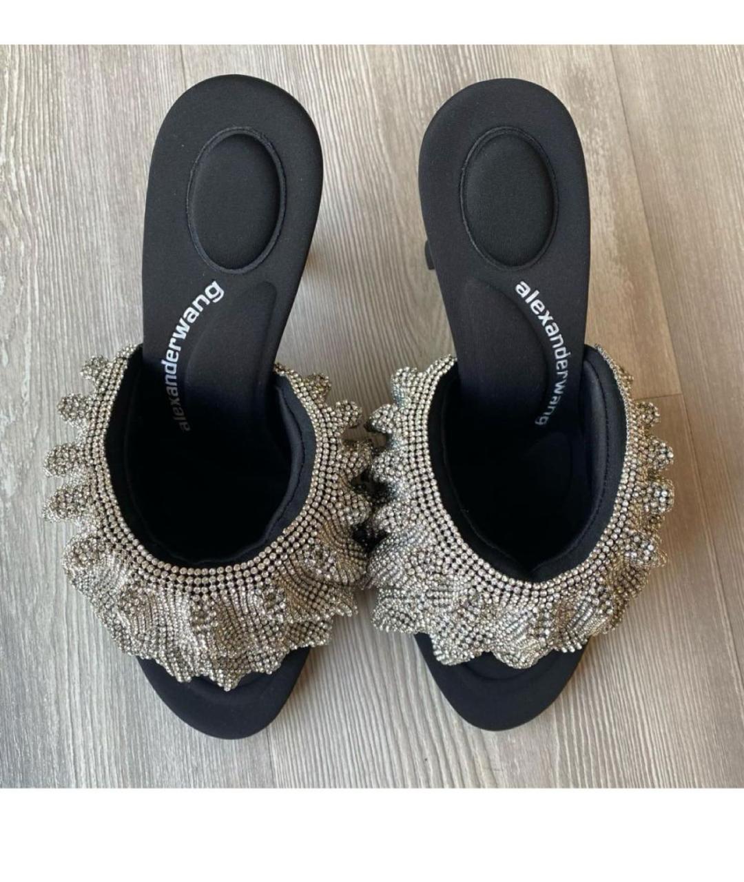 ALEXANDER WANG Черные текстильные босоножки, фото 2